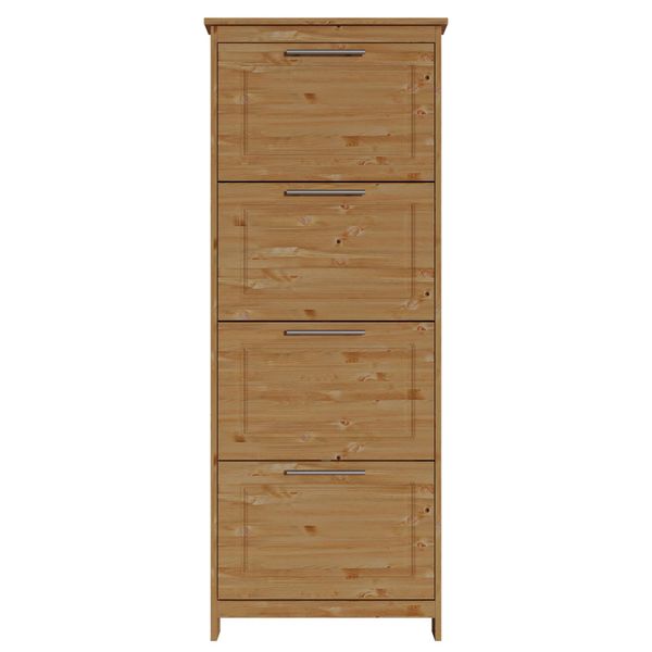 Schuhkipper Otto Home "Lukas, Schuhkommode, Schmal, Schuhregal, Schuhorganizer", Beige (Natur), B:60Cm H:154Cm T:19Cm, Fsc-Zertifiziertes Massivholz, Sideboards, Aus Massiver Kiefer, Dekorative FräSungen, Breite 60 Cm-image