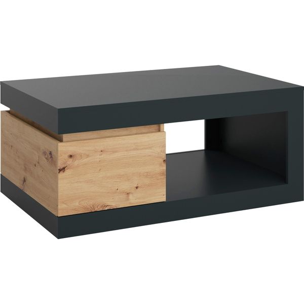 Couchtisch Home Affaire "Luci", Eichefarben Artisan, Kosmos Anthrazit, B:110Cm H:50,3Cm T:70Cm, Tische, Couchtisch, Breite 110 Cm-image