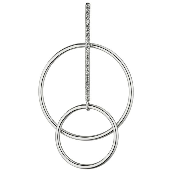 KettenanhäNger Jobo "AnhäNger SilberanhäNger 50 Mm", Silber 925, SchmuckanhäNger, Damen, Silber 925 (Sterlingsilber), KettenanhäNger, 925 Silber Rhodiniert Mit 21 Zirkonia-image