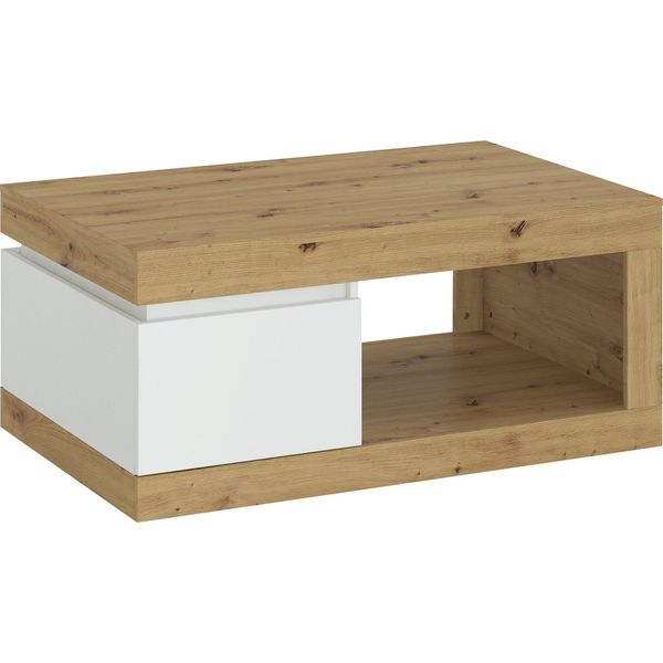 Couchtisch Home Affaire "Luci", Eichefarben Artisan, Alpinweiß, B:110Cm H:50,3Cm T:70Cm, Tische, Couchtisch, Breite 110 Cm-image