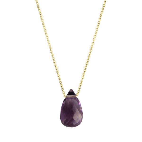 Kette Mit AnhäNger Celesta "375 Gelbgold Amethyst", Gelb, Halsketten, Damen, 42+3Cm, Gold, L: 45 B: 6Mm, GläNzend, B:6Mm-image