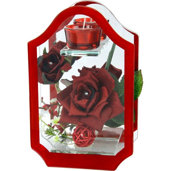 Kunstblume I.Ge.A., Rot, B:22Cm H:14Cm L:14Cm T:6Cm, Echtglas, Kunststoff, Polyester, Kunstpflanzen-image