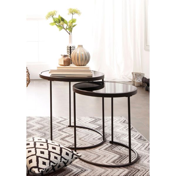 Beistelltisch Home Affaire, Schwarz, B:50Cm H:50Cm T:45Cm, Tische, Beistelltisch-image