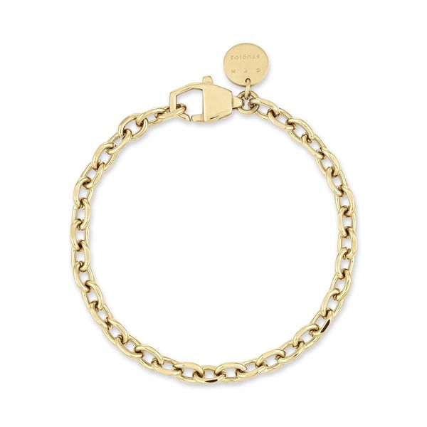 Edelstahlarmband Copenhagen Studios "Schmuck Geschenk Edelstahl Armkette Basic Chunky", Gelbgoldfarben, ArmbäNder, Damen, 21Cm, Edelstahl, Edelstahlarmband-image