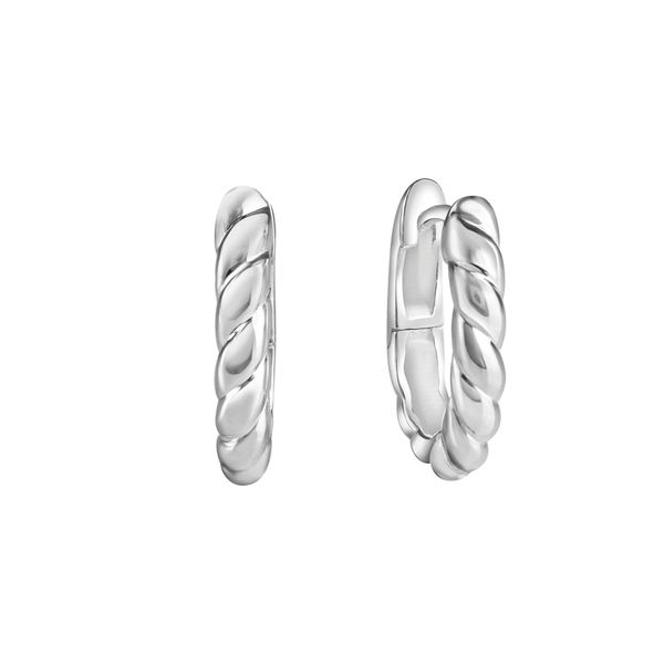 Paar Creolen Celesta "925 Sterling Silber Rhodiniert", Weiß, Ohrringe, Damen, One-Size, Silber 925 (Sterlingsilber)-image