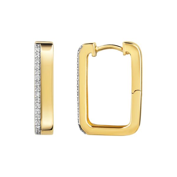 Paar Creolen Firetti "Schmuck Geschenk Silber 925 Ohrschmuck Ohrringe", Gold (Gelbgoldfarben, Silberfarben, Kristallweiß, Kristallweiß), Ohrringe, Damen, Silber 925 (Sterlingsilber), Mit Zirkonia (Synth.)-image
