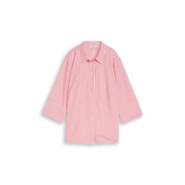 Tom Tailor Damen Plus Size - Hemdbluse Mit Streifenmuster, Rosa, Gestreift, Gr. 50-image