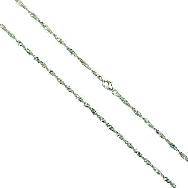 Collierkettchen Vivance "925/- Sterling Silber Rhod. Singapur", Weiß, Halsketten, Damen, 42Cm, Silber 925 (Sterlingsilber), L: 42 B: 3Mm, GläNzend, B:3Mm-image