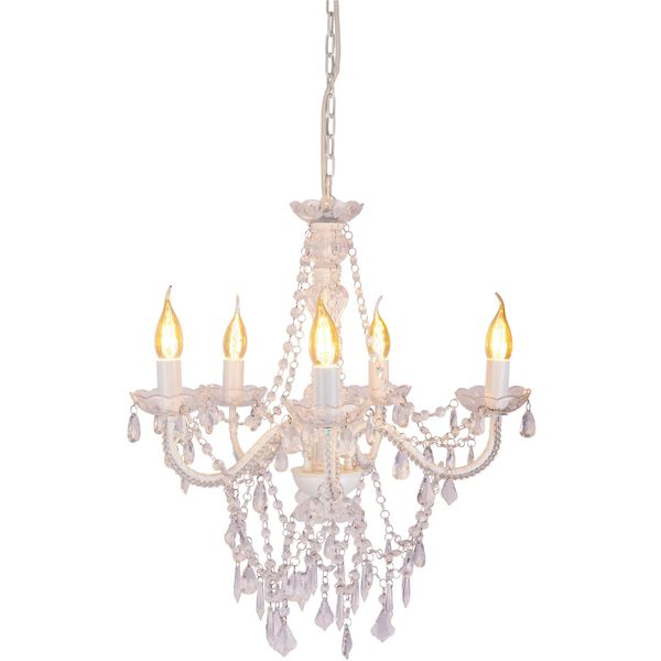 NÄVe Pendelleuchte "5Er Krone "Cecilia" D: 52 Cm Weiß", Weiß, H: 85Cm, 1 Stk., Leuchten, Elegantes Design, Pendelleuchte-image