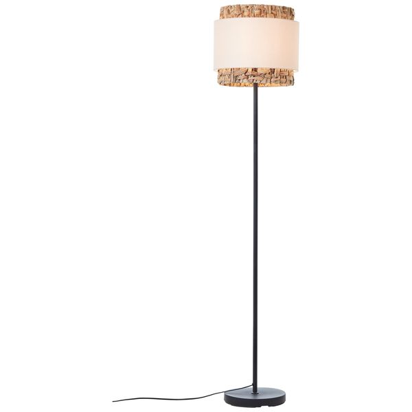 Brilliant Stehlampe "Waterlilly", Schwarz-Weiß (Schwarz, Natur, Weiß), 1, Ø 35Cm H: 160Cm, Leuchten, Ø 35 Cm, E27, Metall/Textil/Wasserhyazinthe, Stehlampe Standleuchte-image