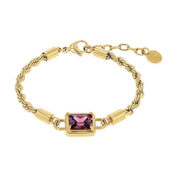 Armband Joop "Schmuck, Geschenk", Rosa (Gelbgoldfarben, Lila, Lila), ArmbäNder, Damen, 20Cm, Edelstahl, Armband, Mit Zirkonia (Synth.)-image