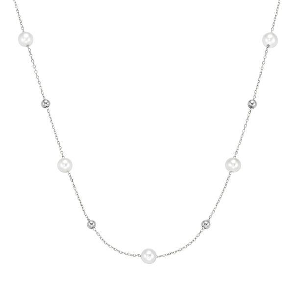 Collier "Mit SüßWasser-Perlen, Silber 925", Silber, Giorgio Martello Milano, Halsketten, Damen, 45Cm, Silber 925 (Sterlingsilber), Collier-image