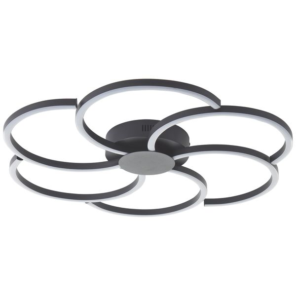 Brilliant Led Deckenleuchte "Fico", Schwarz, Ø 65Cm H: 6Cm, 1 Stk., Leuchten, 65 Cm, 3000 Lm, Dimmbar, 3000-6500 K, Aluminium, Schwarz, Led Deckenleuchte-image