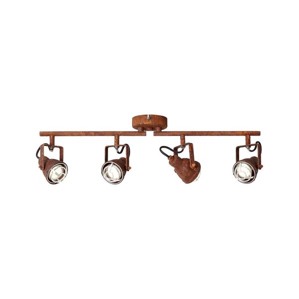 Brilliant Lampe Bente Spotrohr 4Flg Rostfarbend 4X PAR51, GU10, 4W, Geeignet FüR Reflektorlampen (Nicht Enthalten) KöPfe Schwenkbar / Arme Drehbar-image