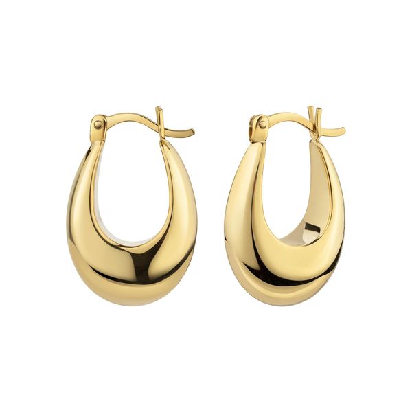 Paar Creolen Firetti "Schmuck Geschenk Silber 925 Ohrschmuck Ohrringe", Gelbgoldfarben, Ohrringe, Damen, Silber 925 (Sterlingsilber)-image