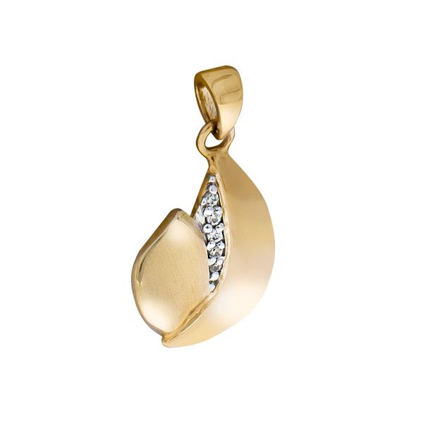 KettenanhäNger Firetti "Schmuck Geschenk Gold 375 Halsschmuck AnhäNger", Gelbgoldfarben, WeißGoldfarben, Kristallweiß, Kristallweiß, SchmuckanhäNger, Damen, Gelbgold 375, 1,62 G, KettenanhäNger, Mit Zirkonia (Synth.)-image