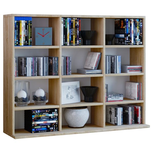 Standregal Vcm "Holz Cd Dvd Standregal BüCherregal Regal Megosa L", Braun (Sonoma, Eiche (SäGerau)), B:102Cm T:23Cm, Regale, Standregal-image