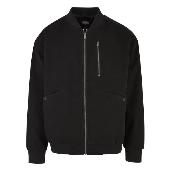 Bomberjacke Urban Classics "Urban Classics Herren Bomber Blouson", Herren, Gr. L, Schwarz, 100% Polyester, Unifarben, Oversize, Rundhals, Jacken Bomberjacke-image