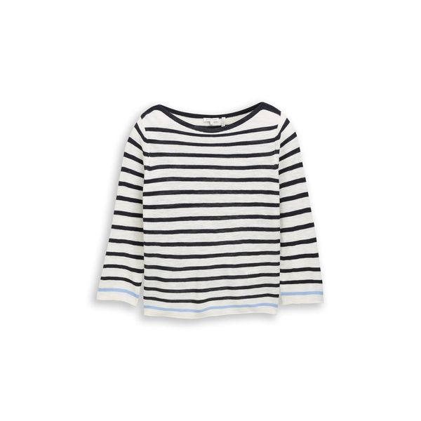 Tom Tailor Damen Strickpullover Mit Streifenmuster, Blau, Gestreift, Gr. Xs-image