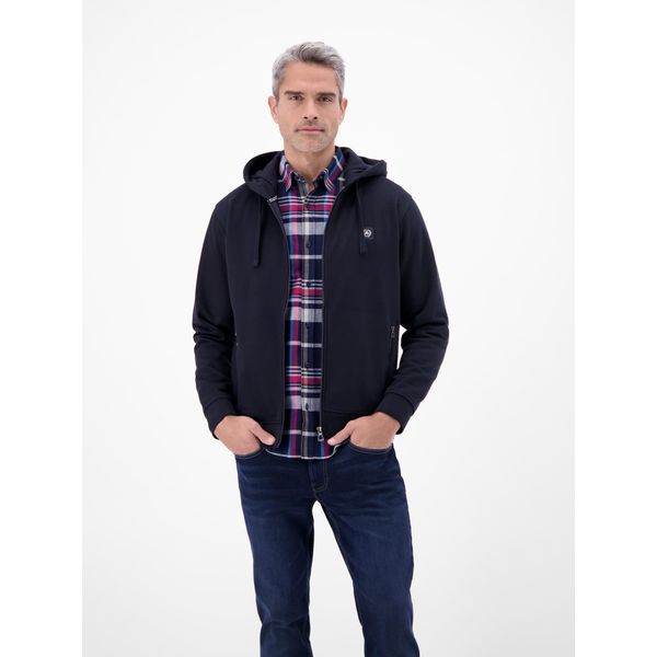 Sweatjacke Lerros "Hoodie Sweat-Jacke", Herren, Gr. L, Classic Navy, 50% Baumwolle, 50% Polyester, Sweatjacken Sweatjacke, Kapuzensweatjacke Mit Tunnelzug Und Seitlichen ReißVerschlusstaschen-image