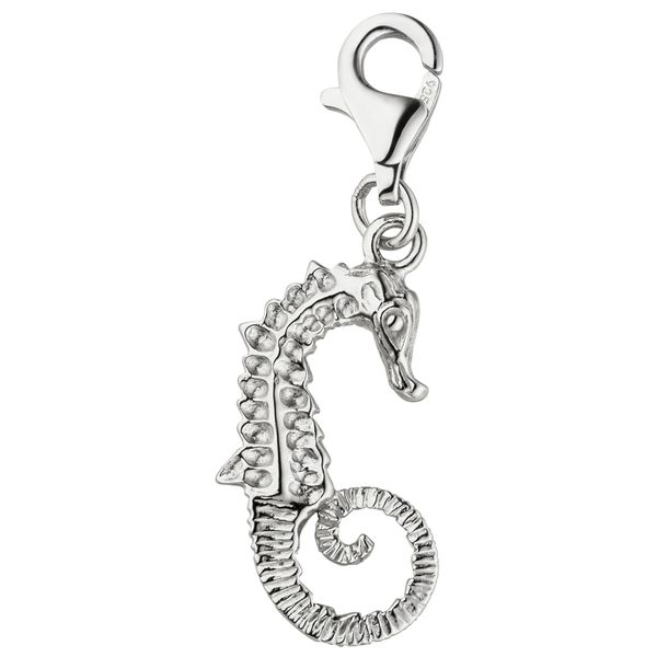 Charm-EinhäNger Jobo "Seepferdchen 20,8 Mm", Silber (Silber 925), Charms, Damen, Silber 925 (Sterlingsilber), 925 Silber Rhodiniert-image