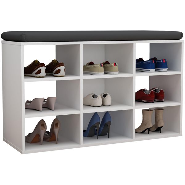 Schuhregal Vcm "Holz Regal Schuhschrank Schuhregal Hinsol Xs", Weiß, B:80Cm T:30Cm, Regale, Schuhregal-image