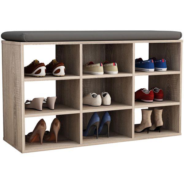Schuhregal Vcm "Holz Regal Schuhschrank Schuhregal Hinsol Xs", Braun (Sonoma, Eiche), B:80Cm T:30Cm, Regale, Schuhregal-image
