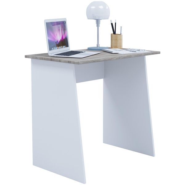 Schreibtisch Vcm "Holz Schreibtisch Computertisch Masola Mini", Braun (Weiß, Sonoma, Eiche), B:80Cm T:50Cm, Tische, Schreibtisch-image