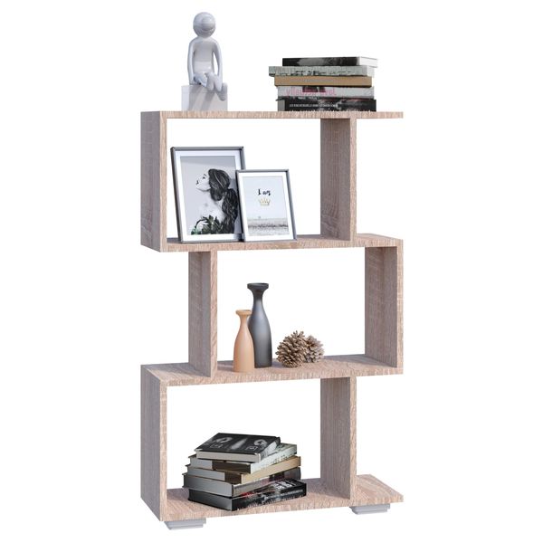 Standregal Vcm "Holz Raumteiler Stand Regal Deko BüCher Palusa M", Braun (Sonoma, Eiche), B:60Cm T:24Cm, Regale, Standregal-image