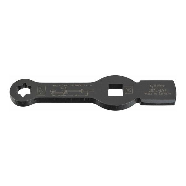 Hazet Tx Schlag-SchlüSsel Mit 2 SchlagfläChen 2872-E24 Vierkant Hohl 20 Mm (3/4 Zoll) AußEn Tx Profil E24)-image