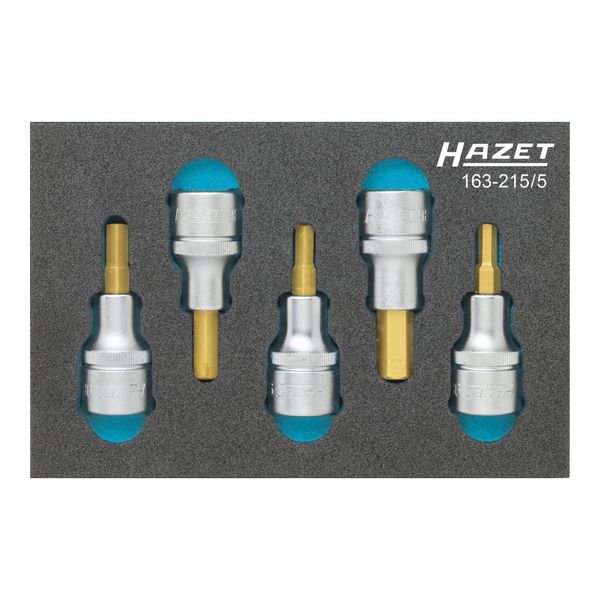 Hazet Schraubendreher-SteckschlüSseleinsatz-Satz 163-215/5 Vierkant Hohl 12,5 Mm (1/2 Zoll) Innen-Sechskant Profil Anzahl Werkzeuge: 5)-image