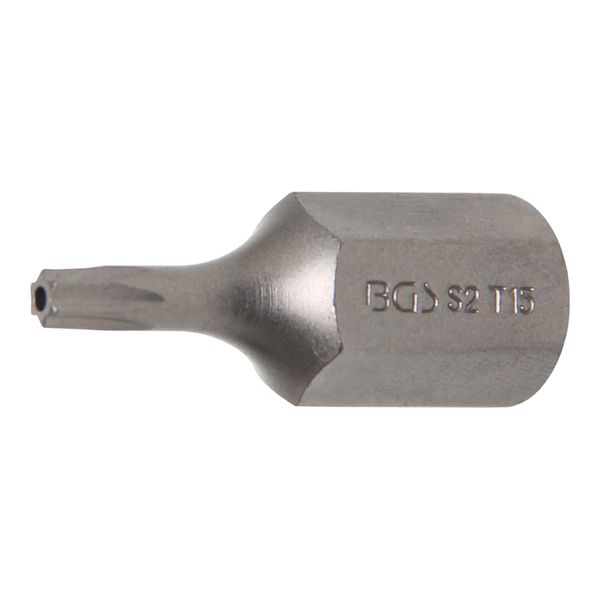 BGS Bit Antrieb AußEnsechskant 10 Mm (3/8") T-Profil (FüR Tx) Mit Bohrung T15 ; BGS Technic (4615)-image
