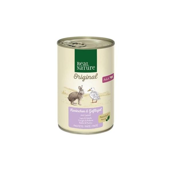 Real Nature Adult Lapin Et Volaille à L’Huile De Lin 12X400 G-image