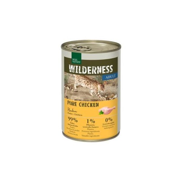 Real Nature Wilderness Nourriture Humide Pour Chat, Adulte Pure Chicken 24X400 G-image