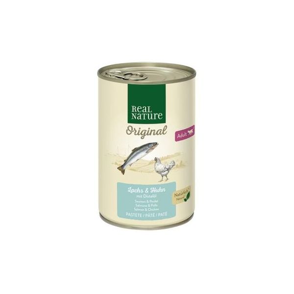 Real Nature Adult Saumon Et Poulet à L’Huile De Chardon 12X400 G-image