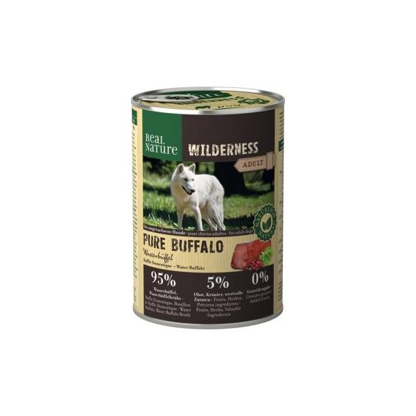 Real Nature Wilderness Nourriture Humide Chien Adulte Pure Buffalo Buffle Domestique 24X400 G-image