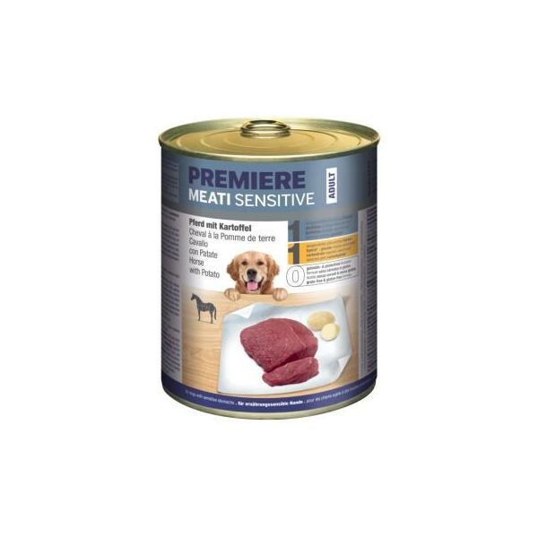Premiere Meati Sensitive Nourriture Humide Pour Chien, Adult Cheval Et Pommes De Terre 6X800 G-image