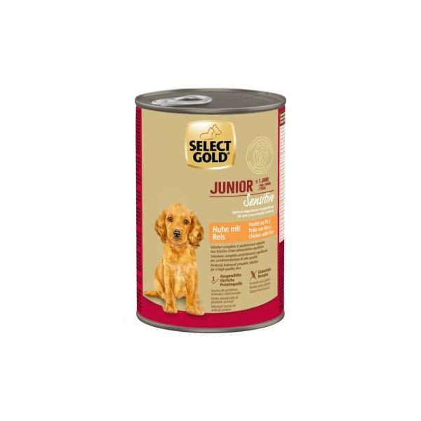 Select Gold Nourriture Humide Chien Sensitive Junior Poulet Et Riz 12X400 G-image