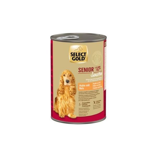 Select Gold Sensitive BoîTes De Nourriture Humide Chien Senior Poulet Et Riz 6X400 G-image