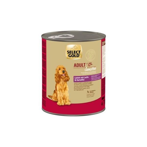 Select Gold Sensitive Nourriture Humide Adult Agneau Au Saumon & Aux Pommes De Terre 12X800 G-image