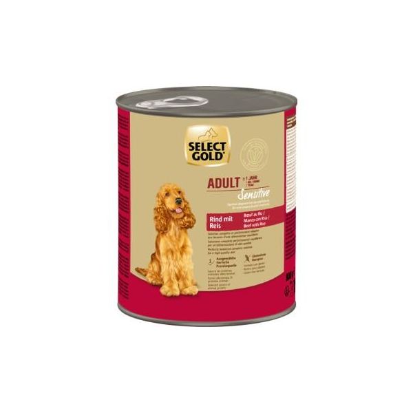Select Gold Sensitive Nourriture Humide Adult BœUf Au Riz 24X800 G-image