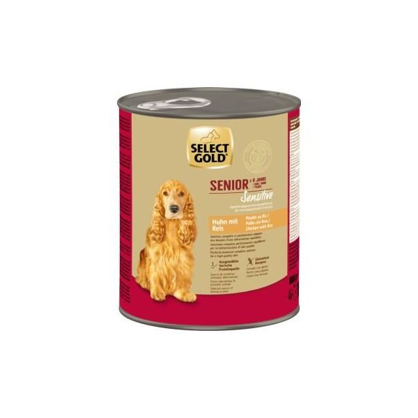 Select Gold Sensitive BoîTes De Nourriture Humide Chien Senior Poulet Et Riz 24X800 G-image