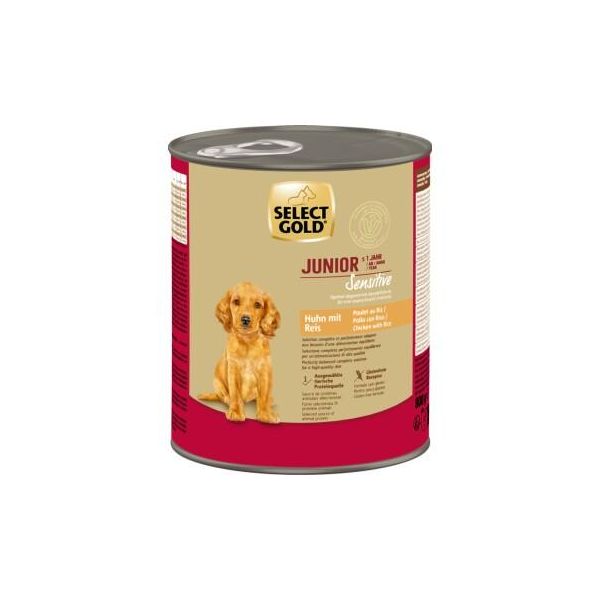 Select Gold Sensitive BoîTes De Nourriture Humide Chiot Poulet Et Riz 6X800 G-image