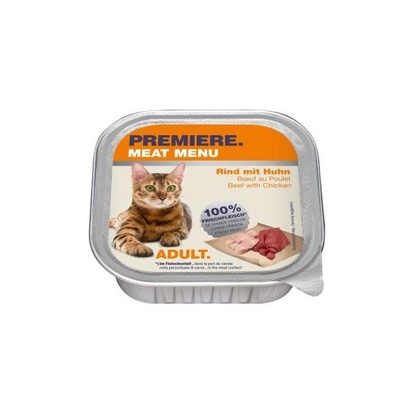 Premiere Meat Menu Adult BœUf Et Poulet 64X100 G-image