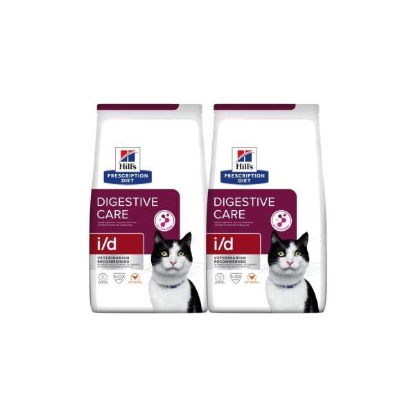 Hill's Prescription Diet I/D Croquettes Pour Chats Au Poulet, Adulte, Pour Soutenir La Digestion 2X3 Kg-image