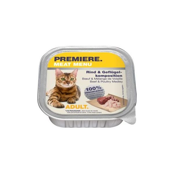 Premiere Meat Menu Adult Boeuf & MéLange De Volaille 64X100 G-image