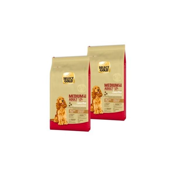 Select Gold Sensitive Croquettes Chien Adulte Medium Agneau Et Riz 2X12 Kg-image