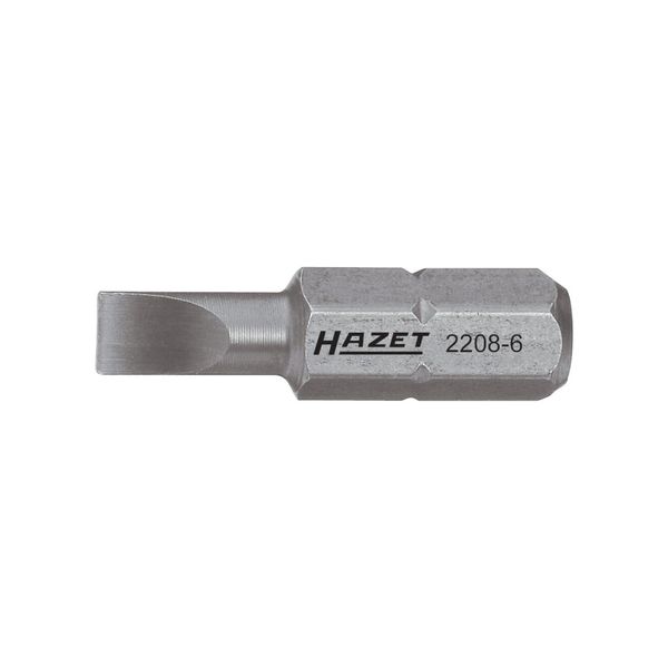 Hazet Bit 2208-9 Sechskant Massiv 6,3 (1/4 Zoll) Schlitz Profil 1 X 6)-image
