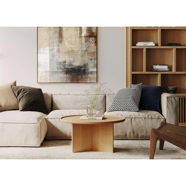 Couchtisch Woodman "Cala", Braun (Eiche), B:83Cm H:42Cm T:83Cm, Tische, Couchtisch, Breite 83 Cm, Rund, Tischplatte Aus Massiver Eiche, Fsc Zertifiziert-image