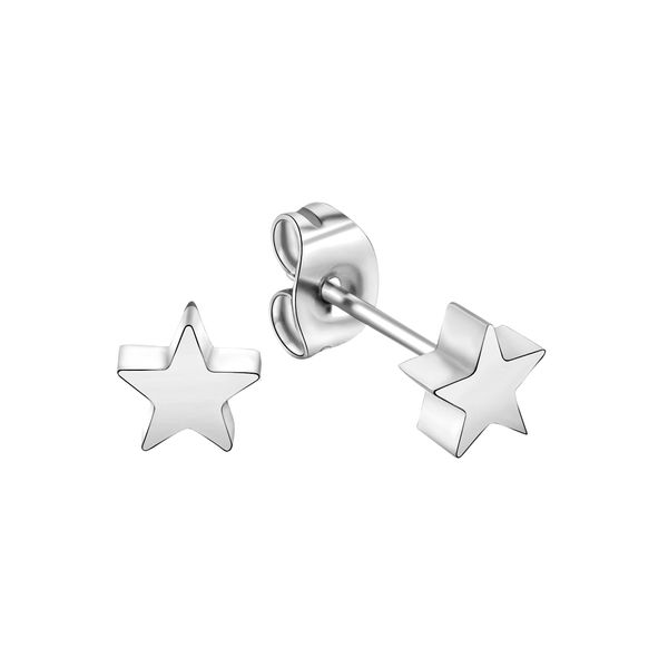 Paar Ohrstecker Firetti "Schmuck Geschenk Ohrschmuck Stern", Silber (Edelstahlfarben), Ohrringe, Damen, 5,5Mm, Edelstahl-image